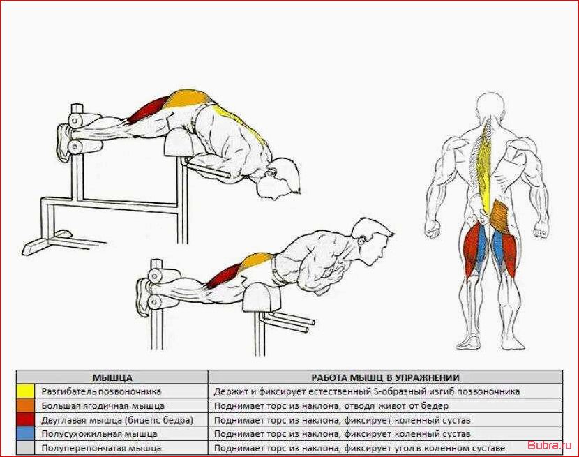 Гиперэкстензия на горизонтальной скамье