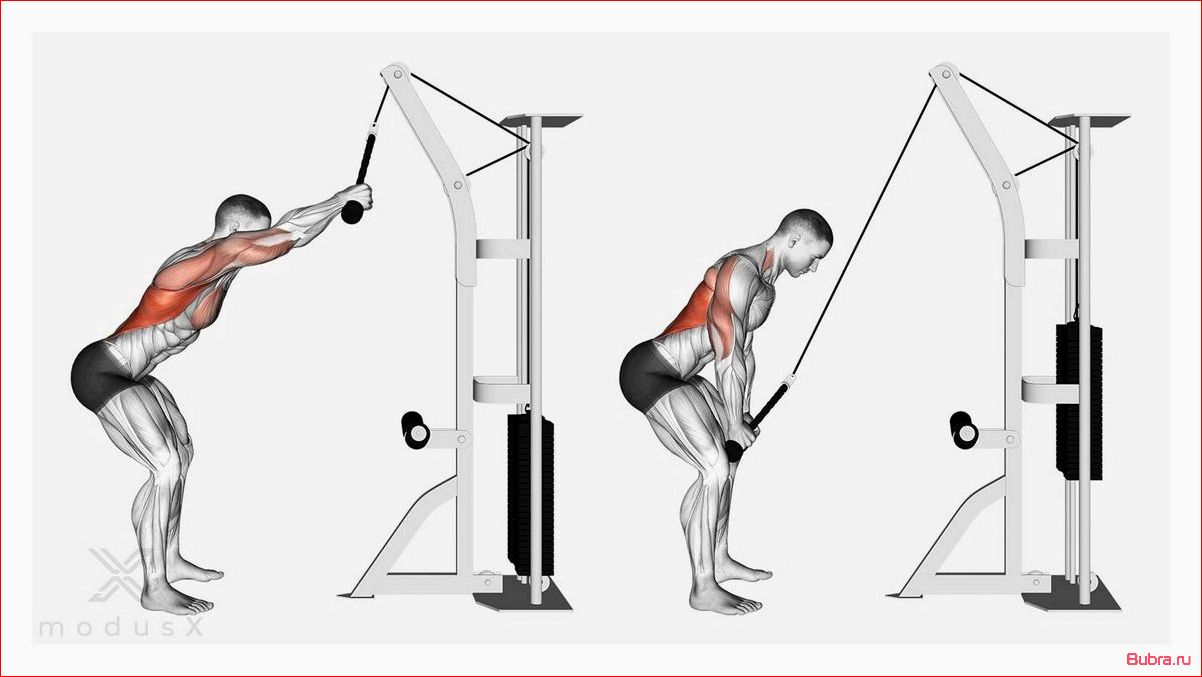 Отведение руки назад в блочном тренажере стоя